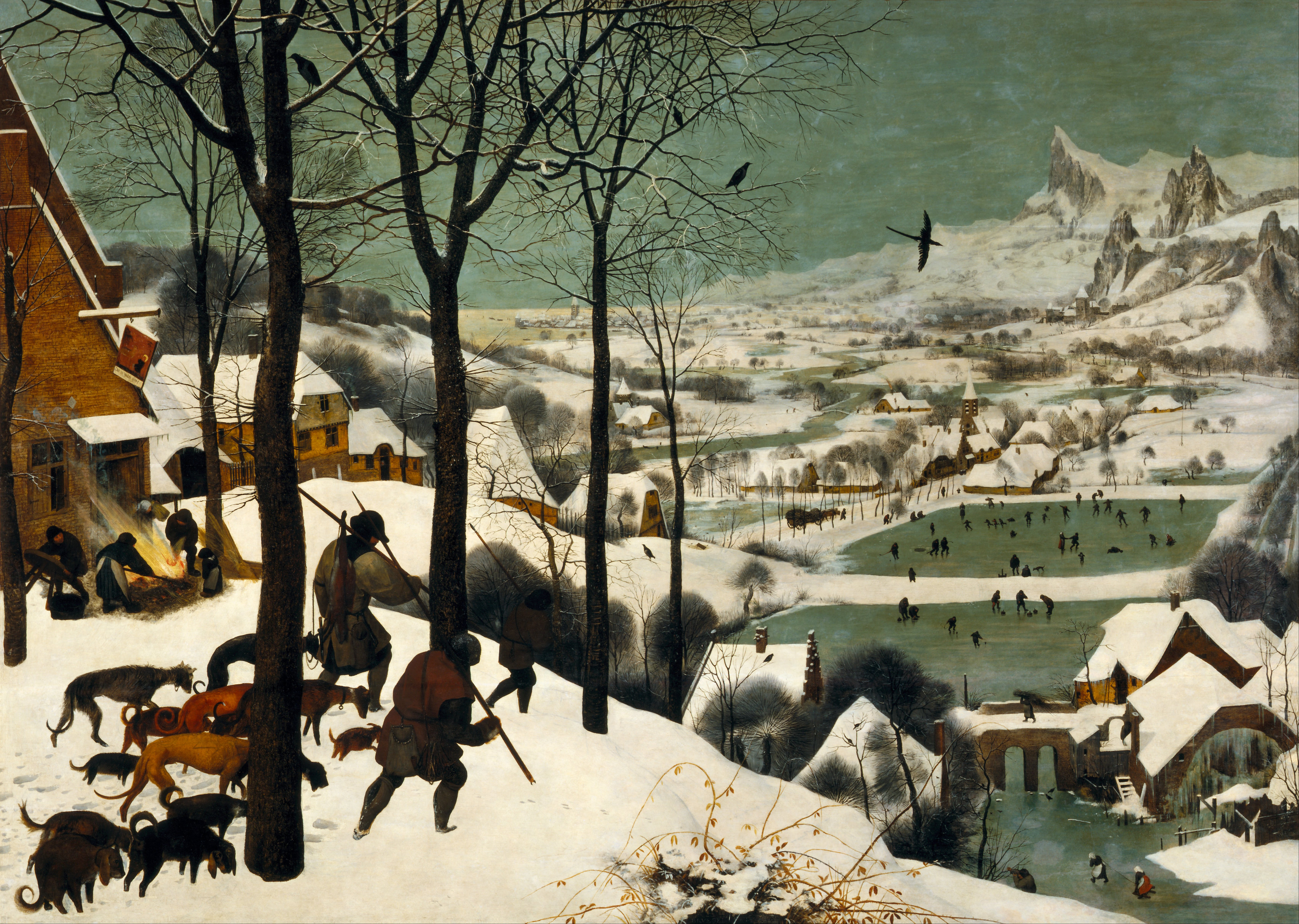 2 Cazadores en la nieve de Pieter Brueghel